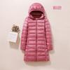 Winter women's slim-fit hooded medium and long light down jacket fashionable and thin removable hat down jacket