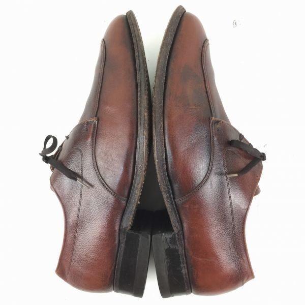 80s-90s Vintage FLORSHEIM Goodyear Welted Leather U-Tip Business Shoes Brown Wide 9.5 5E 27.5(USED)
