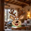 Party Atmosphere Wall Decals Christmas Static Window Clings Peeking Santa Reindeer Stickers Glass No‑Glue Cartoon for Indoor‑Outdoor Holiday