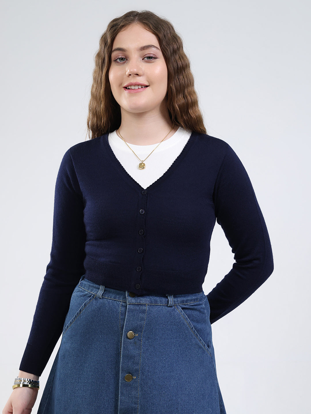 Monte Carlo Womens Regular Fit Solid Blouse M темно-синий