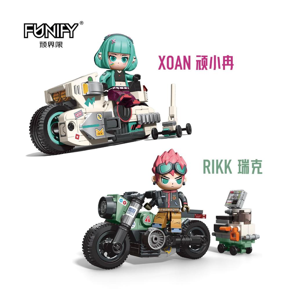 Stubborn Boundaries Ai Motorcycle Youth Tide Play Animation Figure Model Assembly Building Block Toy Ornament Birthday Gift