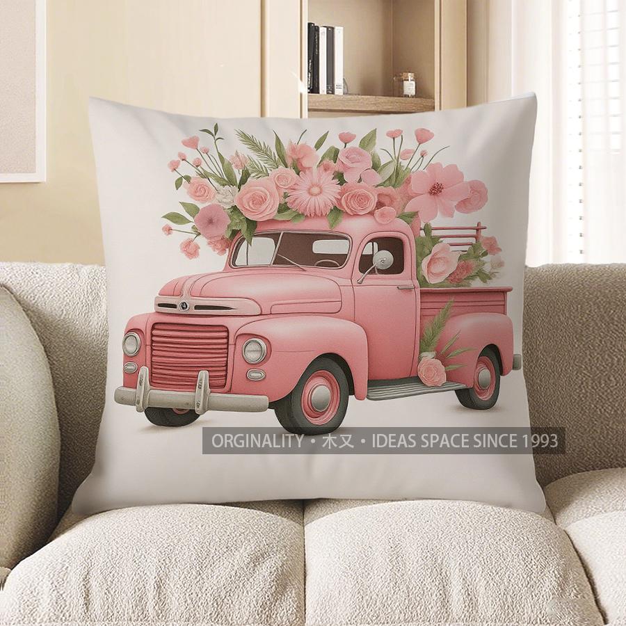 

Home Decor Floral Bicycle Pattern Throw Pillow Cover Pattern Cushion Cover Suitable For Sofa Bedroom Car Pillow Cover 40x40cm
