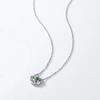 Women's Four-Leaf Clover Necklace, 925 Silver with Natural Red Garnet Choker Jewelry