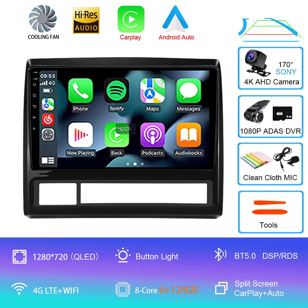 Android 14 Carplay Auto Car Radio For Toyota Tacoma 2 N200 Hilux 2005-2013 GPS Navigation Multimedia Player DSP Stereo WiFi 4G