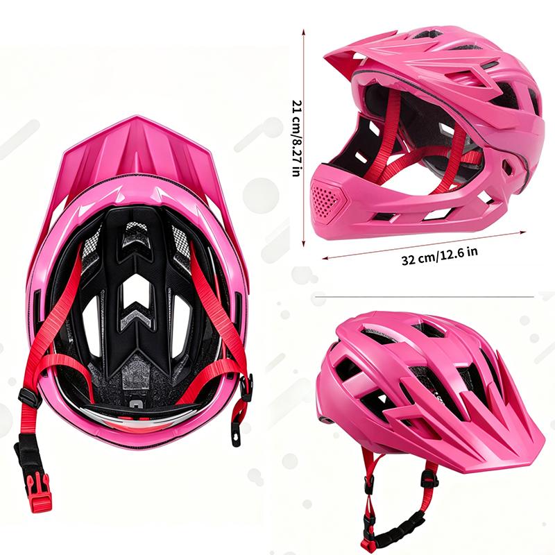 Kids Detachable Full Helmet, Lightweight Breathable EPS Safety Helmet for Bicycle Cycling Skateboarding Scooter Outdoor Sports