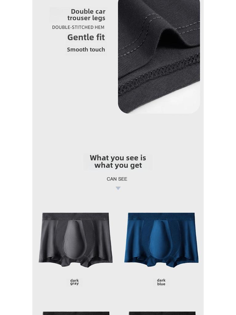 Men's Breathable Mesh Boxer Shorts with 3D Convex Pouch - Youth Sports Antibacterial Underwear