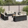 Vidaxl 13-Cz. Garden Furniture Set, Cushions, Black, Rattan PE