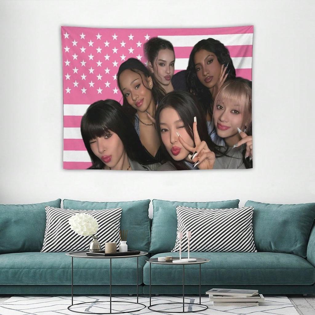 Music Poster Tapestry KATSEYE Flag For Living Room Bedroom Wall Hanging For Friends Fans Gift