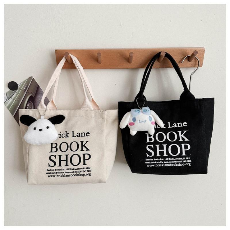 Basit Mini Tote Kova Çanta Büyük Kapasiteli Dış Saplı Kanvas Çanta