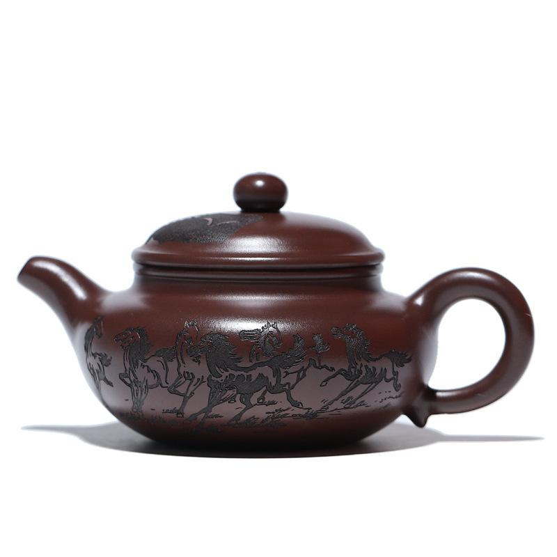 

250 мл подлинный исинский фиолетовый глиняный чайник ручной работы Eight Chun Map чайник красивый чайник для заваривания чая китайский сырой руды Zisha чайный сервиз