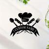Custom Metal Chef Hat Wall Art, Personalized Kitchen Name Sign Decor