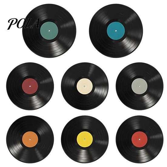 Personalized Vinyl Record Gift DIY Graffiti Clock Ornament, Reusable Blank Acrylic Retro Tabletop Decorative Display Wall Decor with Stand,