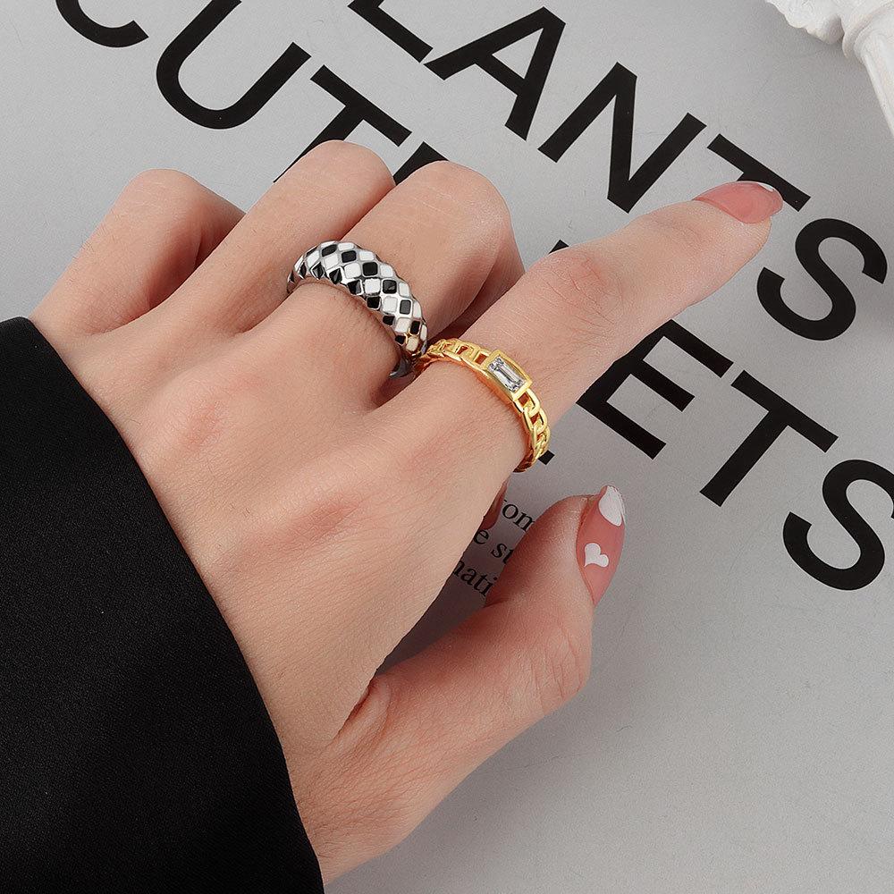 Lindon Classic Copper Alloy Zircon Ring Ladies Jewelry Wedding Promise Party Gift