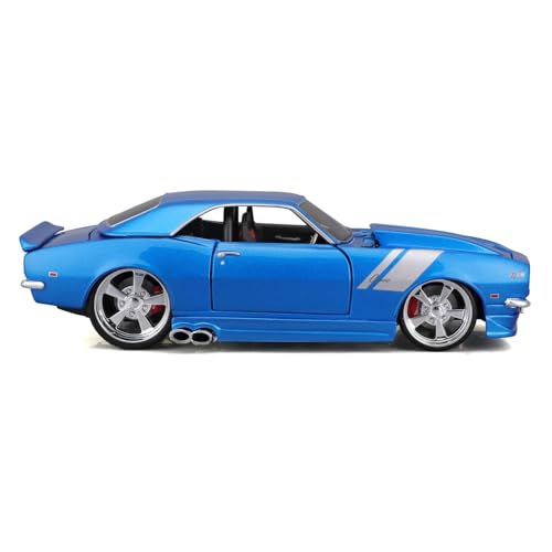 Maisto 1/24 Scale Chevrolet Camaro Z/28 1968 Blue Custom Classic Muscle Series / Diecast Model Car, Finished Product, 32508