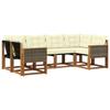 Outdoor Sofa Set with Cushions 6 Pcs Natural and Cream