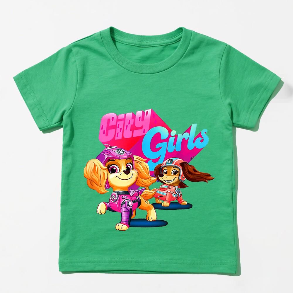 Paw Patrol Skye Liberty Graphic T Shirt Girls Casual Summer Clothes Kids Fashion Tee Top