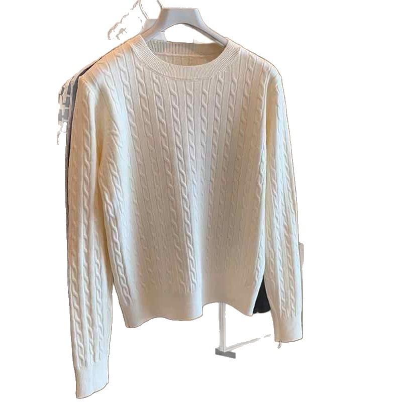 Twist sweater knitted sweater autumn new lazy style loose inner top winter long sleeve bottoming shirt women