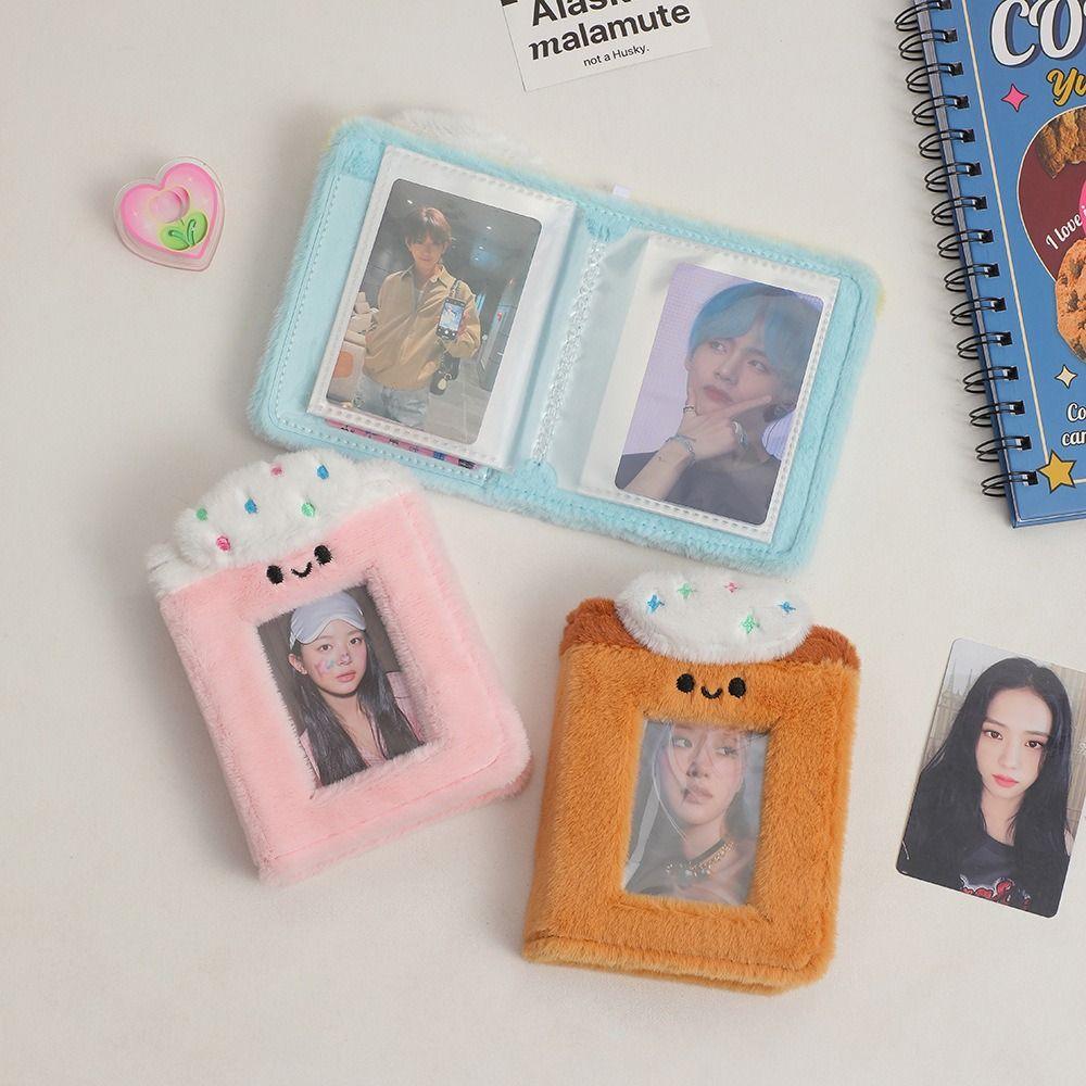 PVC Cartoon Plush Photocard Holder 1 Grids Photocards Collect Volume Cute Idol Photo Album  School