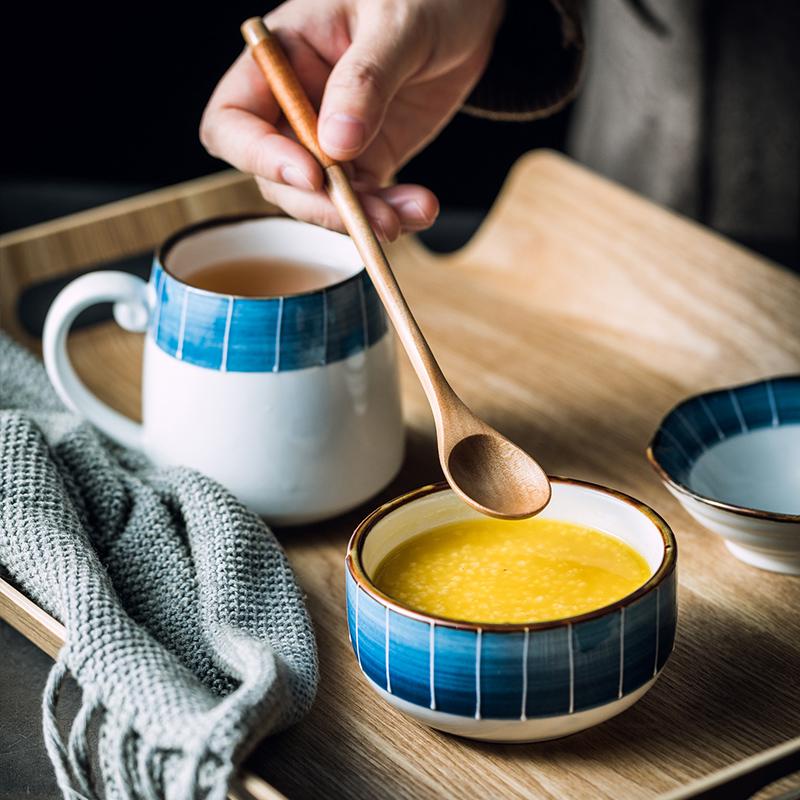 6Pcs Wooden Spoon Set Tea Spoons Small Dessert Spoon Coffee Stirrer Wood Teaspoon Long Handle Stirring Mixing Spoon for Honey