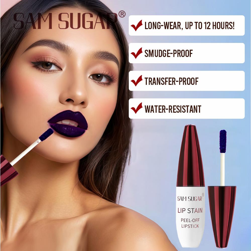 6pcs Peel Off Lip Stain Set, Waterproof Long Lasting Lip Tint, Natural Matte Liquid Lipstick Peelable Lip Gloss, Non-Stick Cup Makeup