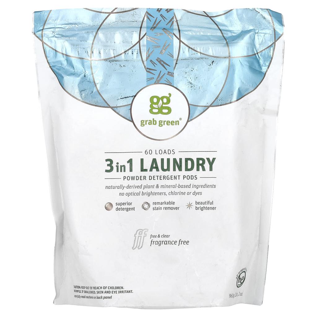 Dosette de lessive 3-en-1, Sans parfum, 60 lavages, 1 080 G (2 livres, 6 onces)