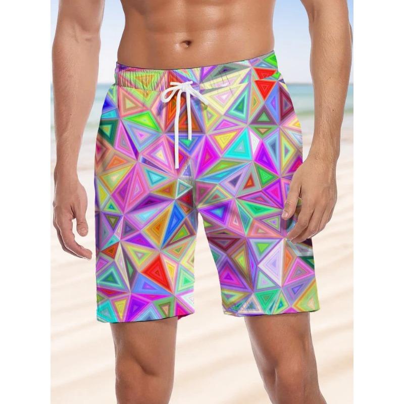 Novelty Men's Colorful Shorts Swimming Beach Shorts 3D Printing Surfboard Shorts Swim Trunks Men's and Women's Shorts