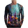 2025 Fall New Casual Fashion Men's Crew Neck Top Wizard and Pumpkin 3D Print Stylish Cool T-Shirt Y2K Clothing