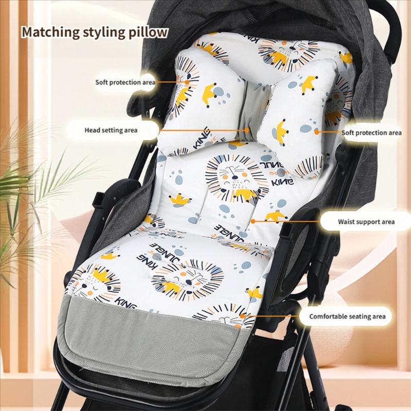 Breathable Pram Seat Pad Mattress Toddlers Newborns Strollers Seat Liner Strollers Pad Baby Pushchair Double Sided Cushion