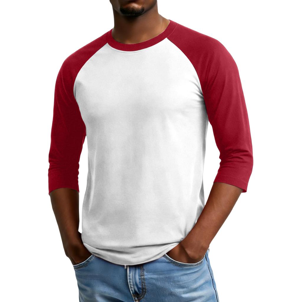Men's Raglan Sleeve Three-quarter Sleeve Top