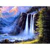 5D Diy Waterfall Diamond Painting Kit Celá kulatá vrtačka Krajina Diamantové vyšívání Mozaika Umělecké křížové stehy Domácí dekorace