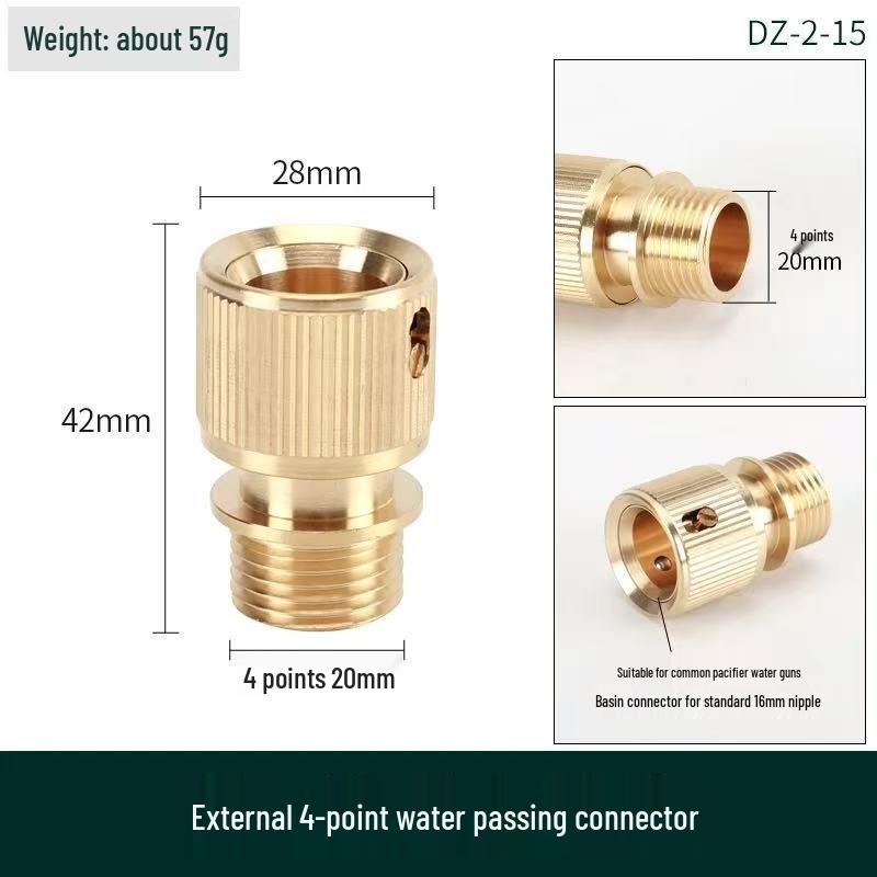 Kupfer 4-Punkt-Gewinde Standard-Wasserrohrgelenk für Waschmaschine und Autowaschpistole