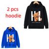 Felpe con cappuccio per bambini Primavera Autunno Kawaii Stampa Hi Bear Vestiti per bambine e bambini Felpa casual per bambini Pullover Top