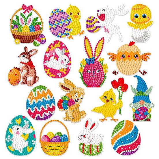 

20/16/18/22 шт. наклейки «сделай сам», креативная новинка, изысканное украшение, нежные пасхальные наклейки с алмазной живописью, детские аксессуары B