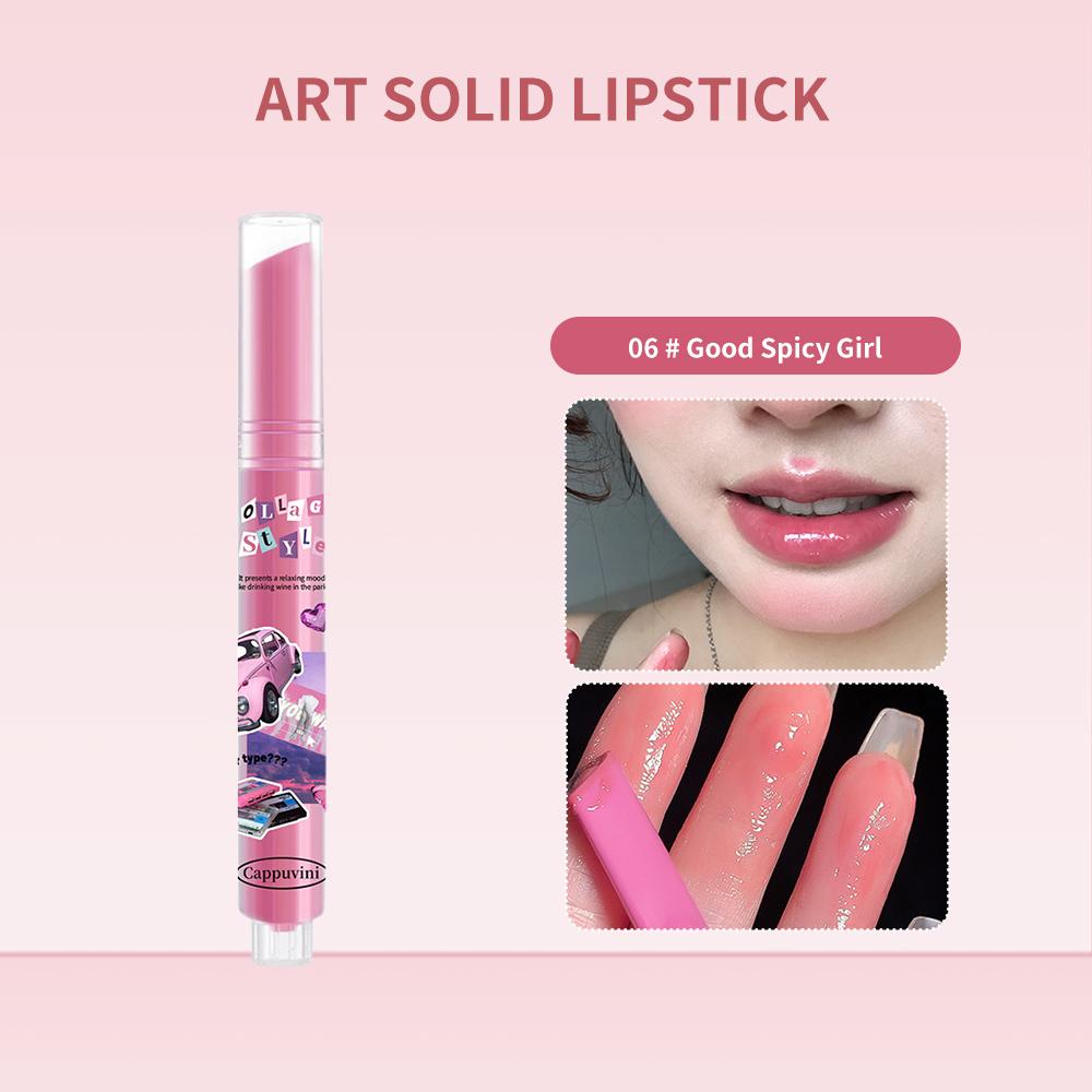 

CAPPUVINI Розовый блеск для губ Love Heart Пухлые розовые губы Высокая цветопередача 6 цветов Помада в форме сердца