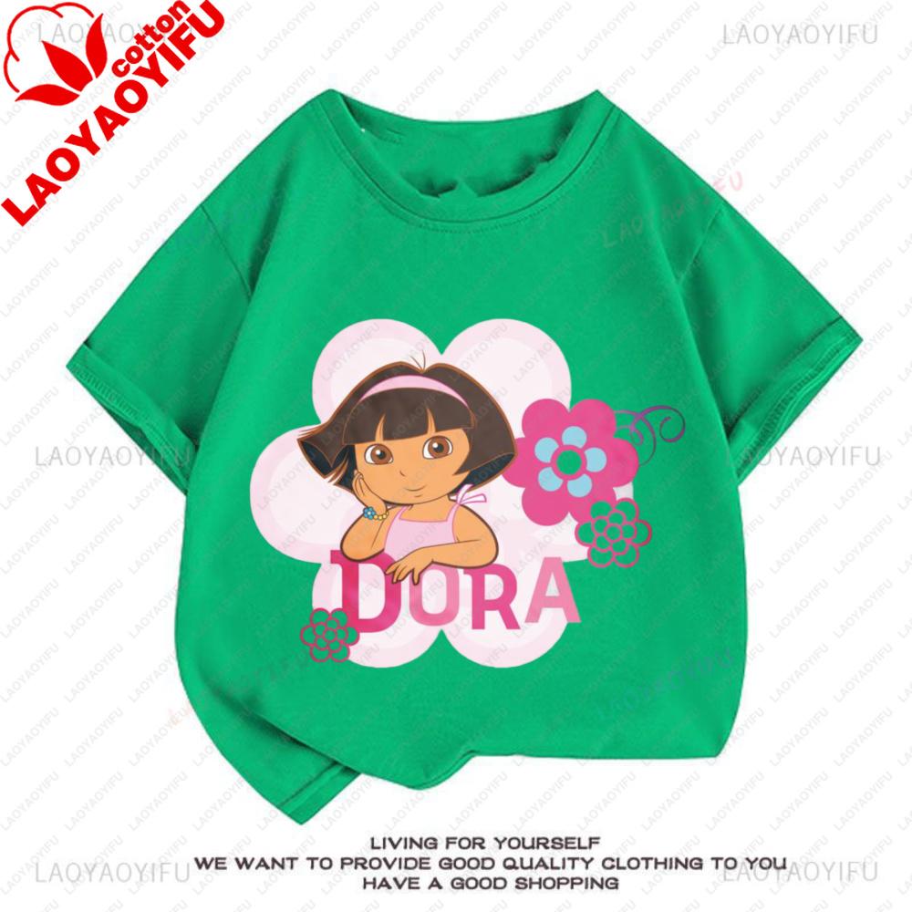 Dora The Explorer Classic Fashion Cute Tee Harajuku Retro Cartoon 90s TShirt Unisex T Shirt Personality Tops Street Y2k Clothes