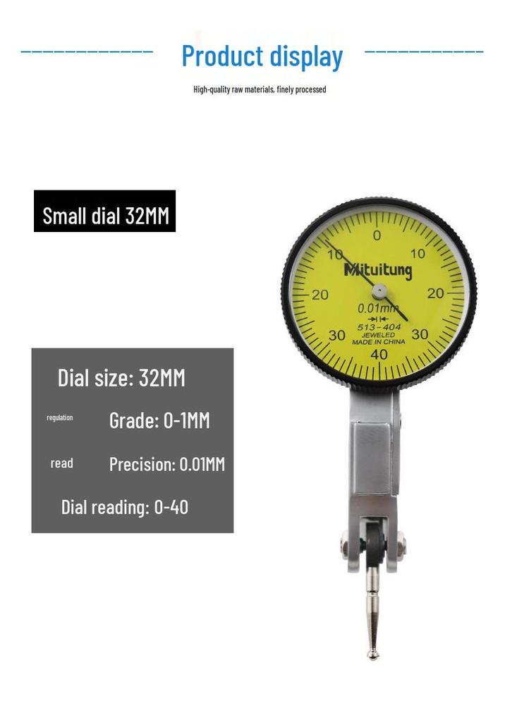 High Precision 0-10 Dial Indicator Lever with Magnetic Base and Small Calibrator Bracket