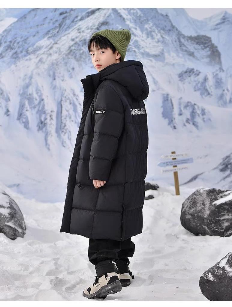 Doudoune Mi-longue au Genou 2025 pour Garçons et Filles - Manteau d'Hiver Épais, Chaud et Tendance Parent-Enfant