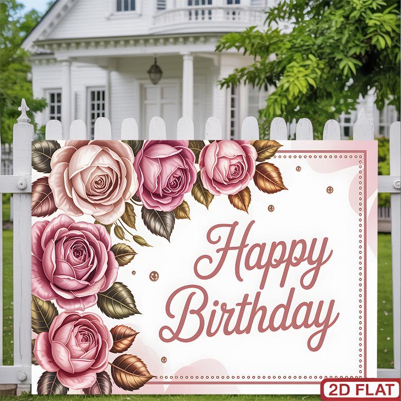 Pink Floral Party Backdrop 1pc - Room Wall Decor