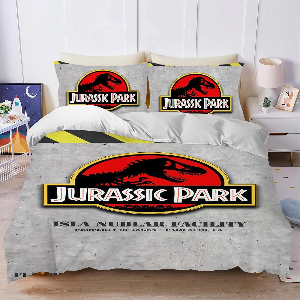 Dinosaur W-World-J-Jurassic Duvet Cover Set Soft Wash Bed 3 Piece Summer Comfortable Student Dormitory Home Baby Bedding Best