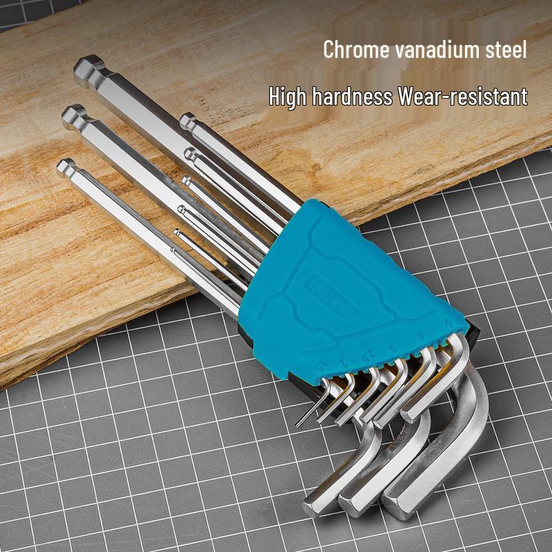 Deli 9-Piece Extended Ball Head Hex Key Set