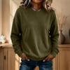 Women's Long Sleeve Neck Loose Fit Pullover Sweatshirt Color Casual Fall Winter Top
