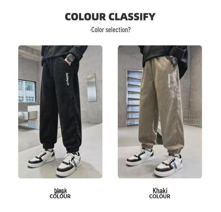 2024 Boys' Autumn Sweatpants: Trendy Spring/Fall Style for Children's Sporty Wear