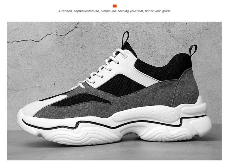 Men's Invisible Height Increasing Running Shoes - Thick Sole, Low-Top Mesh, Casual Dad Shoes for Spring