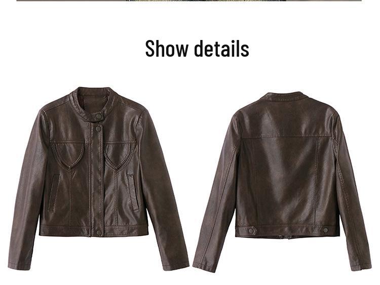 Women's Genuine Leather Baseball Jacket - Spring/Autumn 2025, Haining Sheepskin, Small Size, Short Coat.