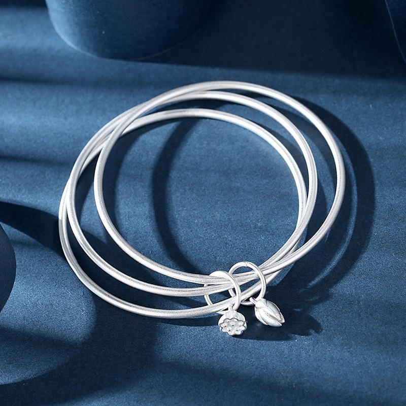 New Ancient method/Passing Down Through Three Generations and Three Lifetimes Silver-plated Women's Closed Bangle Source Factory