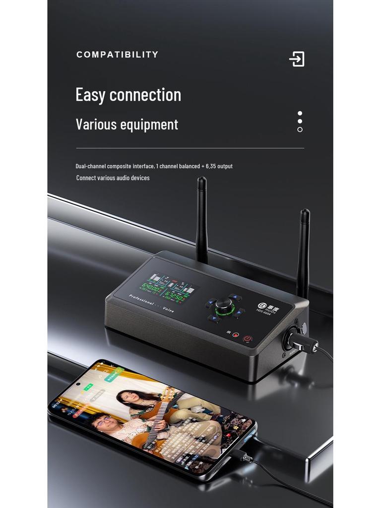 HuiDu Portable Charger & Wireless Microphone with Hi-Fi Sound Quality