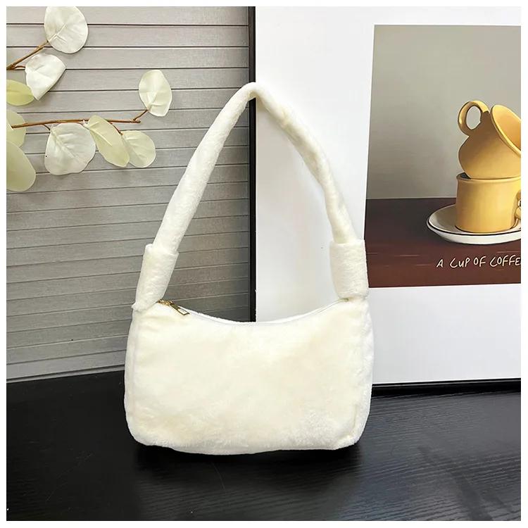 Casual Small Tote for Women Stylish Plush Purses and Handbags Designer Bags for Women Shoulder Bags