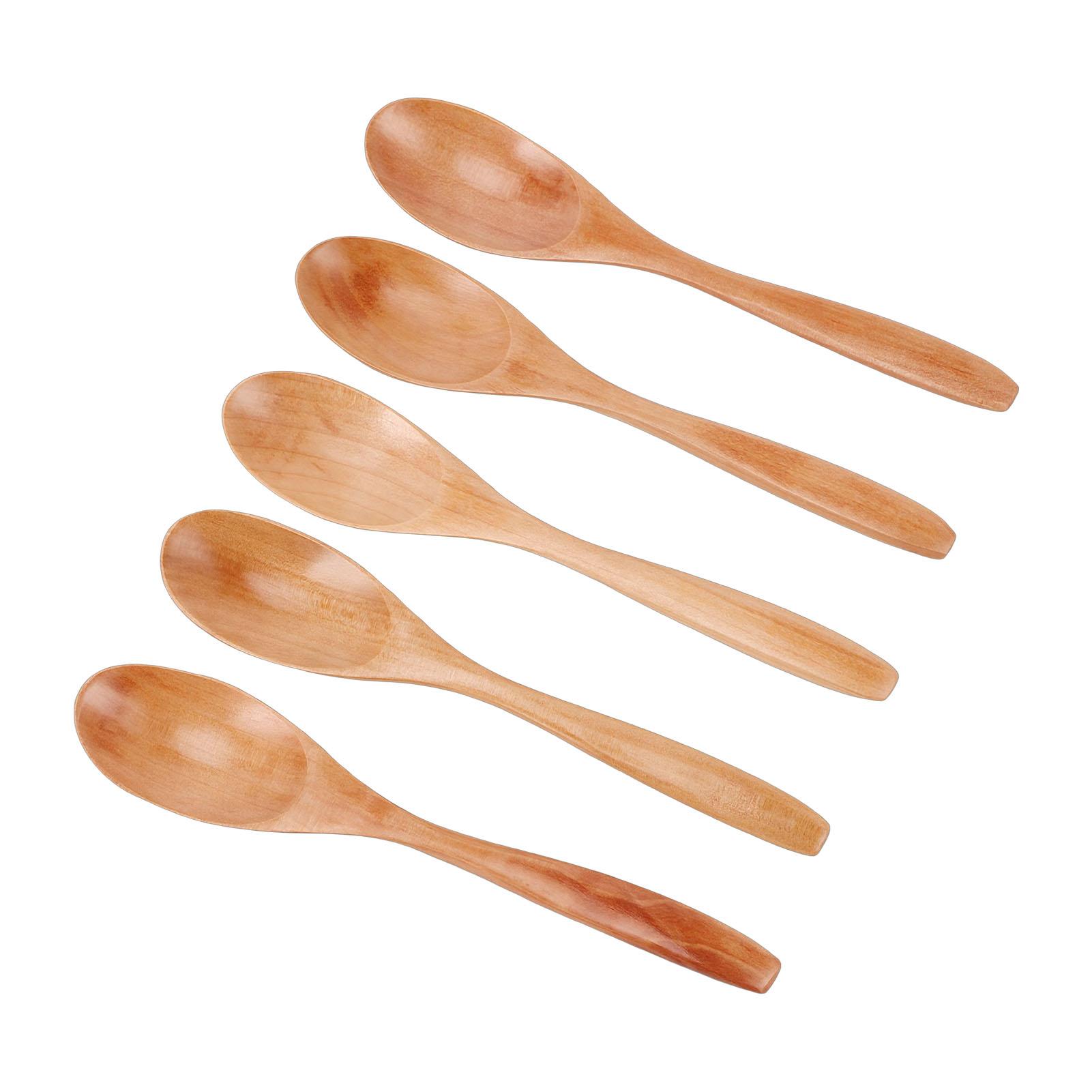 

5PCS Wooden Spoons for Honey Coffee Tea Dessert Wood Serving Table Spoon Set for Stirring