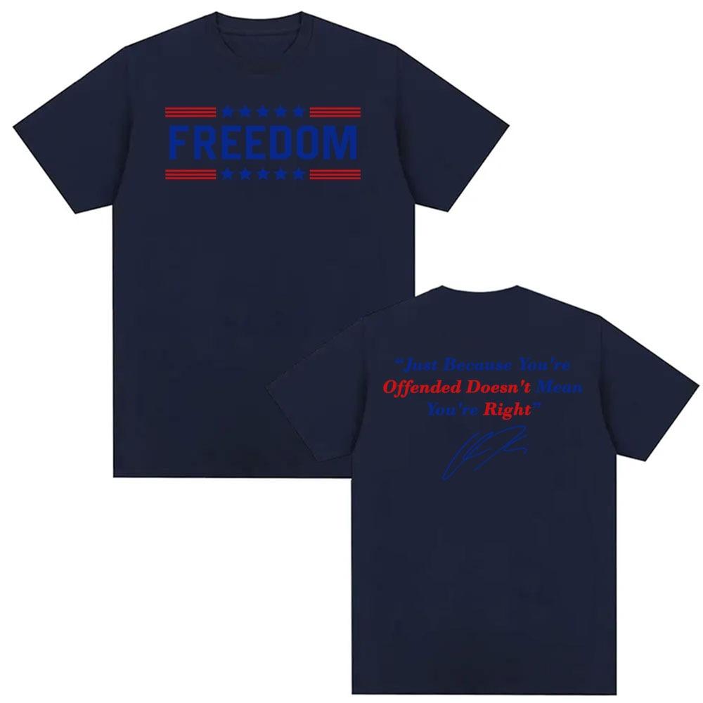 

Just Charlie Kirk Freedom Tshirt for Men and Women Harajuku Fashion Aesthetics 2026 Summer Casual Vintage Pure Cotton Tshirt S
