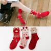 3/6 Pairs Christmas Socks Moisture Wicking Women Multi-Color Deer Stockings Cute Christmas Stockings Cartoon Design